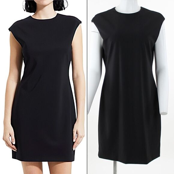 Theory Cap Sleeve Sheath Dress in Black - Picture 1 of 5